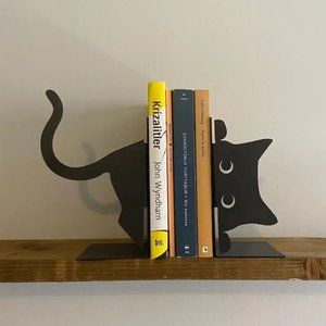 Metal Animal Bookends 1 Pair Cute Cat Bookends For Heavy Books